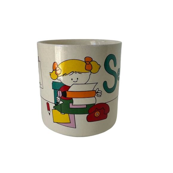 Vintage Mug 1987 Secretary, Small Crack, Use for Cute Planter - Picture 2 of 8